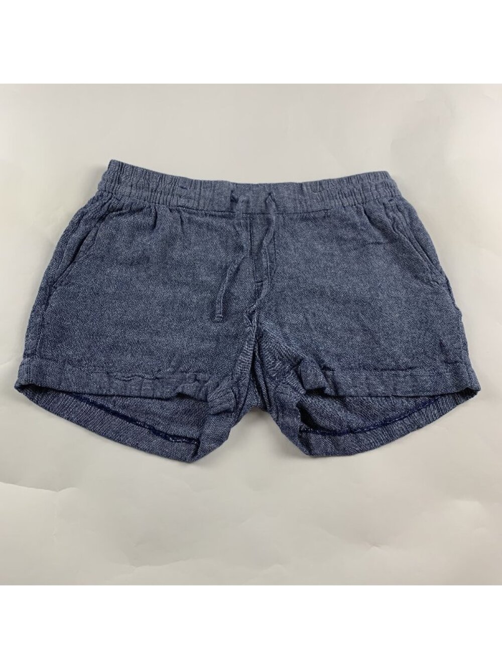 Old Navy Blue Chambray Linen Blend Pull On Shorts M